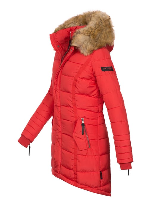 Navahoo Damen Winterjacke Papaya – Figurbetont, Warm & Mit Abnehmbarem Kunstfellkragen - Image 2