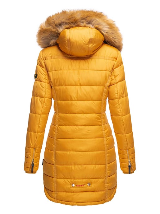 Navahoo Damen Winterjacke Papaya – Figurbetont, Warm & Mit Abnehmbarem Kunstfellkragen - Image 3