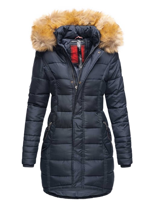 Navahoo Damen Winterjacke Papaya – Figurbetont, Warm & Mit Abnehmbarem Kunstfellkragen - Image 1