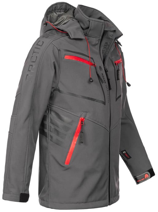 Arctic Seven Herren Softshell Jacke Dunkelgrau - Image 3