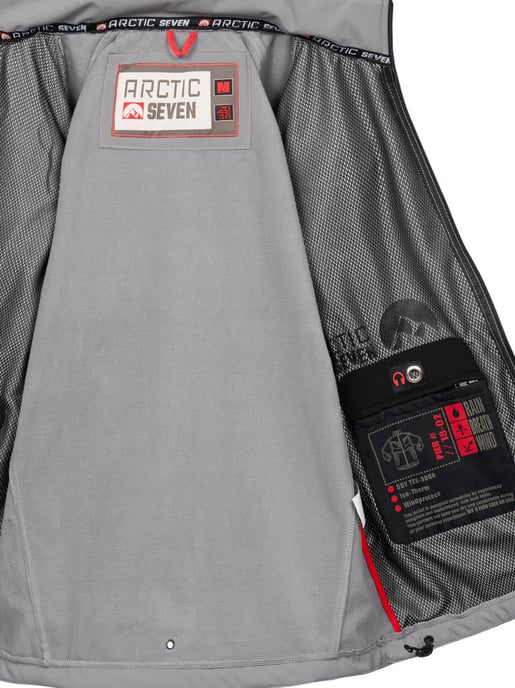 Arctic Seven Herren Softshell Jacke Hellgrau - Image 5