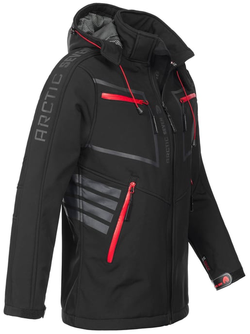 Arctic Seven Herren Softshell Jacke Schwarz - Image 3