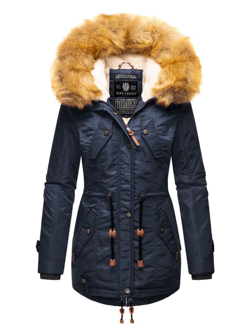 Navahoo Damen Winterjacke B399 – Warm, Wasserabweisend & Mit Abnehmbarem Kunstfellkragen - Image 1