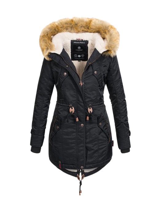 Navahoo Damen Winterjacke B399 – Warm, Wasserabweisend & Mit Abnehmbarem Kunstfellkragen - Image 1