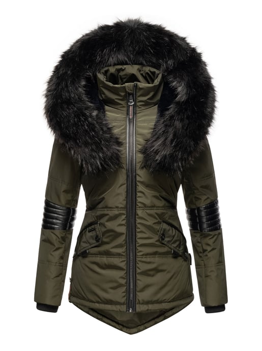Navahoo Damen Winterjacke Nirvana – Warm, Mit Pompösem Kunstfellkragen & Teddyfellfutter - Image 2