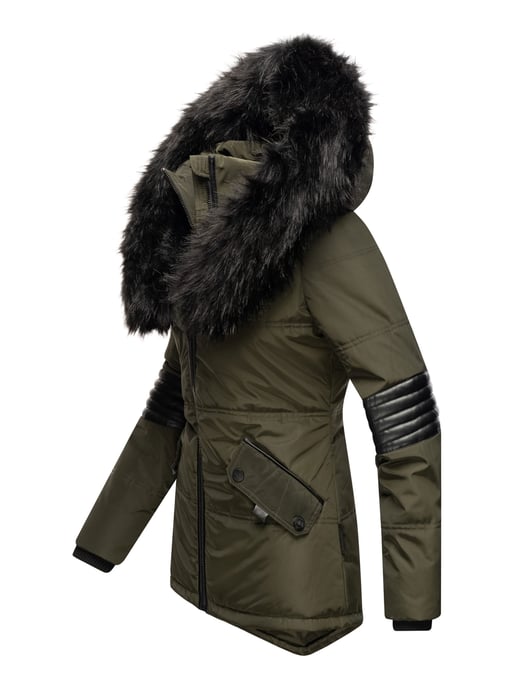 Navahoo Damen Winterjacke Nirvana – Warm, Mit Pompösem Kunstfellkragen & Teddyfellfutter - Image 3