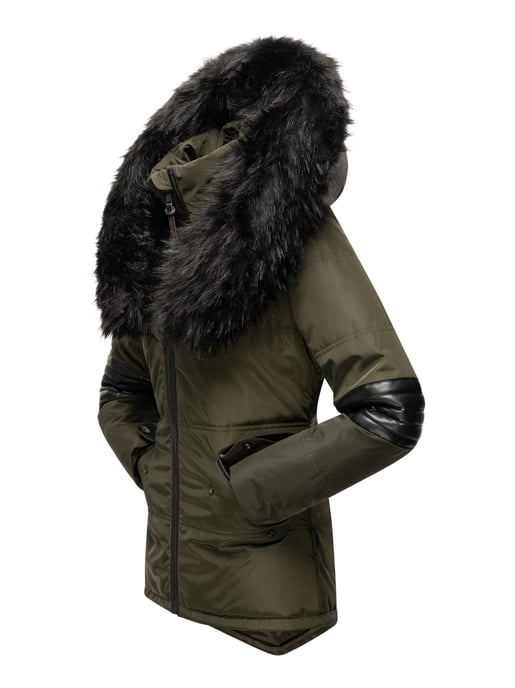Navahoo Damen Winterjacke Nirvana – Warm, Mit Pompösem Kunstfellkragen & Teddyfellfutter - Image 4