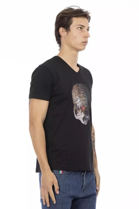 Skull Grafik V-Ausschnitt T-Shirt - Image 3