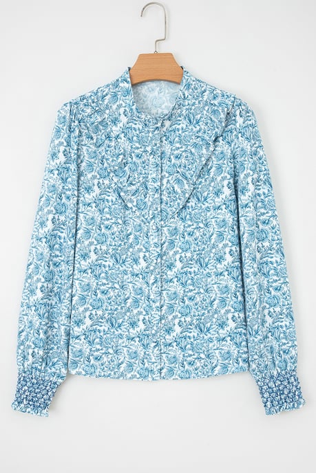Bluse mit floralem Druck und Knopfverschluss - Image 6
