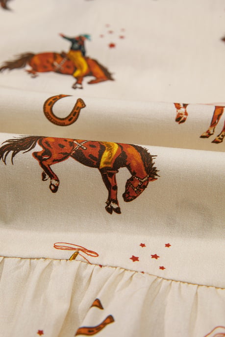 Cowboy-Print Krawatten-V-Ausschnitt Bluse - Image 5