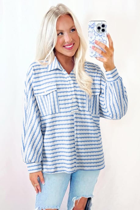 Gestreifte Button-Down-Bluse - Image 3