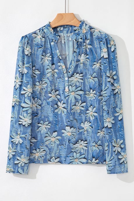 Blusenoberteil mit floralen Druck und langen Ärmeln - Image 5