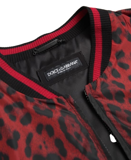Rot-schwarze Leopard Bomberjacke - Image 3