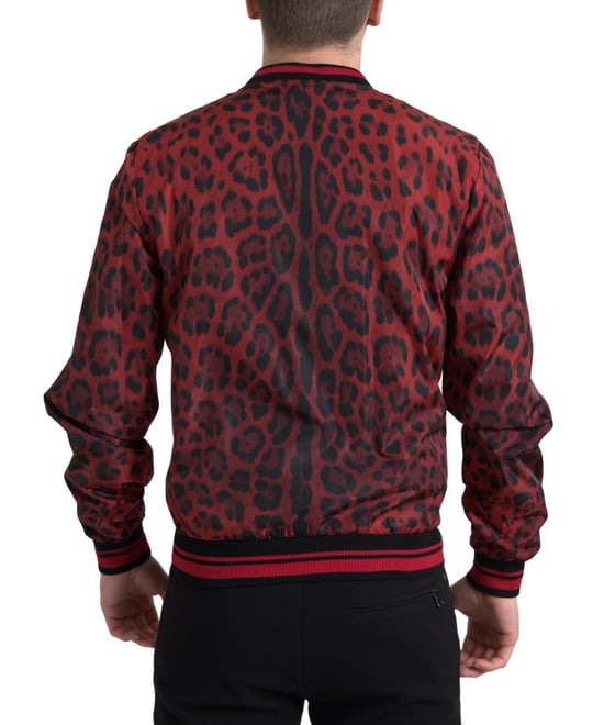 Rot-schwarze Leopard Bomberjacke - Image 4