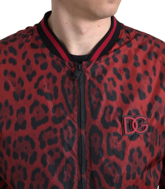 Rot-schwarze Leopard Bomberjacke - Image 5