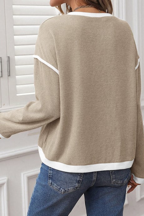 Pullover mit langen Ärmeln und Besatzdetails - Image 2
