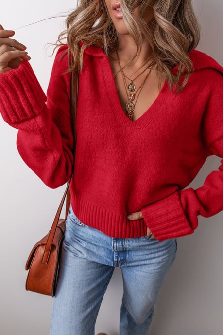 V-Ausschnitt Langarmpullover - Image 3