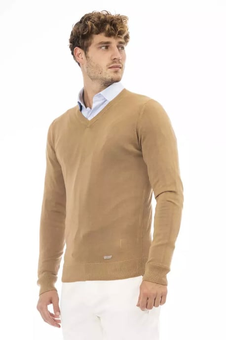 V-Ausschnitt Strickpullover Kamel - Image 2