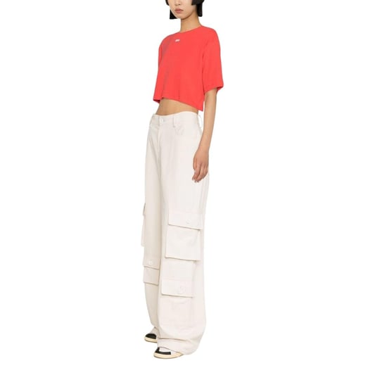 Off White - kurzes T-Shirt für Damen (Rot) - Image 3
