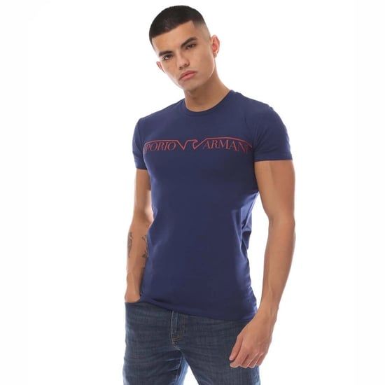 Emporio Armani - T-Shirt Rundhalsausschnitt für Herren (Blau) - Image 1