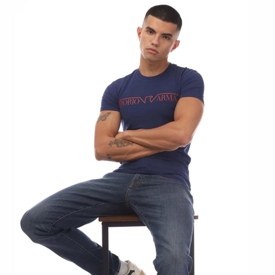 Emporio Armani - T-Shirt Rundhalsausschnitt für Herren (Blau) - Image 4