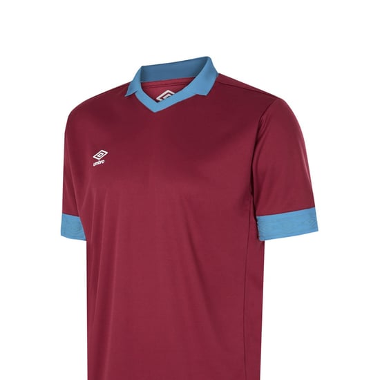 Umbro - "Tempest" Trikot für Kinder kurzärmlig (Weinrot/Himmelblau) - Image 3