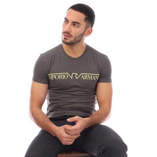 Emporio Armani - T-Shirt Rundhalsausschnitt für Herren (Grau) - Image 4