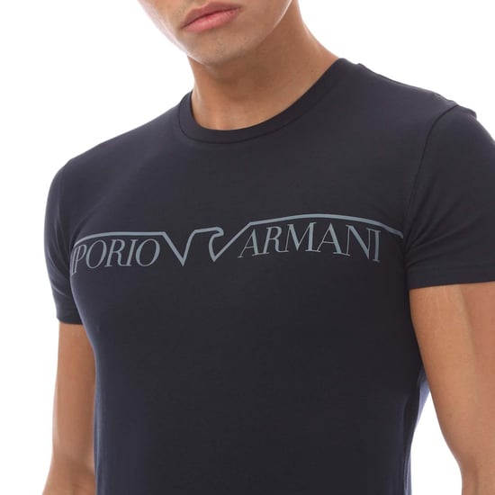 Emporio Armani - T-Shirt Rundhalsausschnitt für Herren (Marineblau) - Image 3