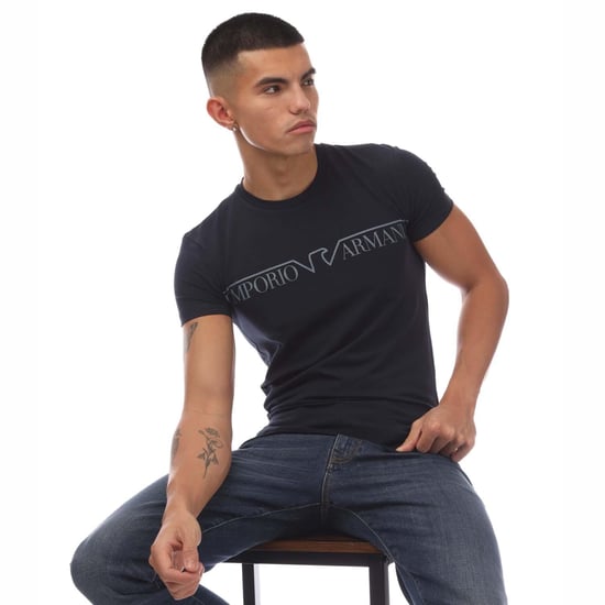 Emporio Armani - T-Shirt Rundhalsausschnitt für Herren (Marineblau) - Image 4