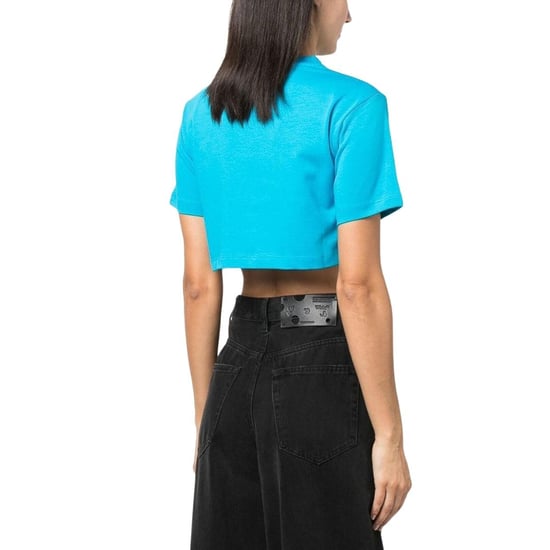 Off White - "Helvetica" kurzes T-Shirt für Damen (Blau) - Image 2