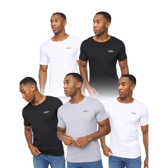 Crosshatch - "Basicstandard" T-Shirt für Herren (5er-Pack) (Schwarz/Grau/Weiß) - Image 1
