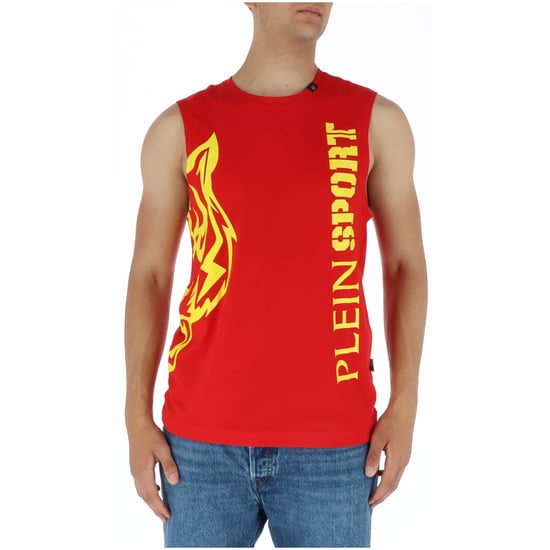 Rotes ärmelloses T-Shirt mit Grafik - Image 1