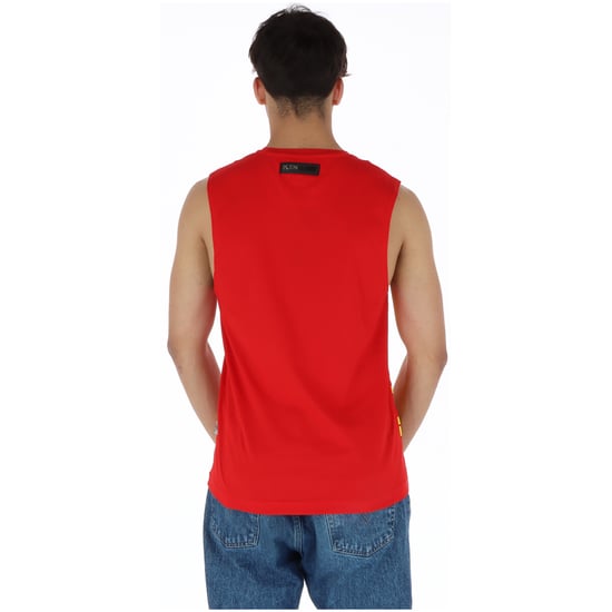 Rotes ärmelloses T-Shirt mit Grafik - Image 2