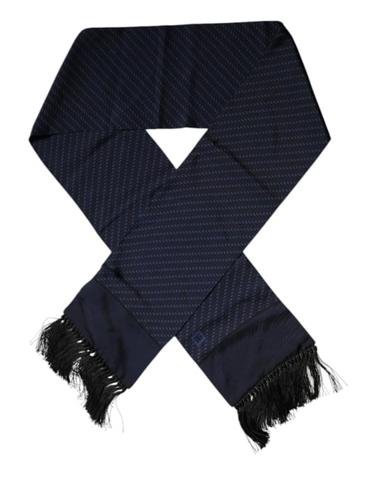 Seidenschal mit diagonalem Muster und Fransen - Image 3