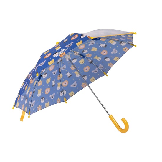 Trespass - Kinder "Drizzle" Tierprint Stockschirm (Blau/Gelb/Bunt) - Image 3