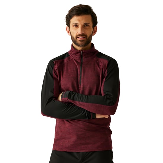 Regatta - "Hepley" Fleecejacke für Herren, mit halbem Reißverschluss (Dunkles Weinrot/Schwarz) - Image 4