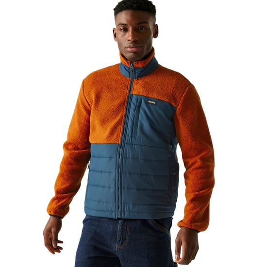 Regatta - "Frankie" Hybridjacke für Herren, Durchgehender Reißverschluss, Teddyfleece (Tonfarben/Dunkel-Jeansblau) - Image 4