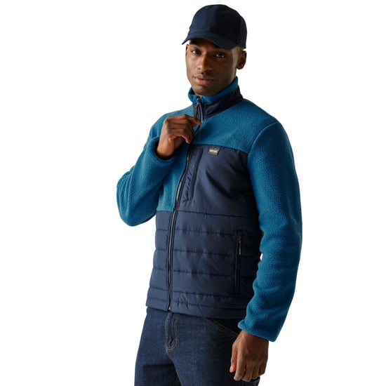 Regatta - "Frankie" Hybridjacke für Herren, Durchgehender Reißverschluss, Teddyfleece (Marine/Schnorchel-Blau) - Image 4