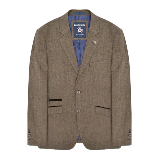 Lambretta Herren Morgan Fischgrät-Blazer (Braun) - Image 1