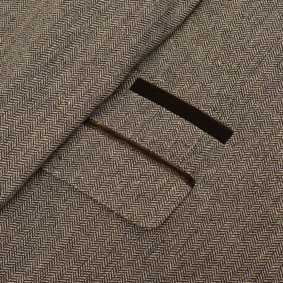 Lambretta Herren Morgan Fischgrät-Blazer (Braun) - Image 5