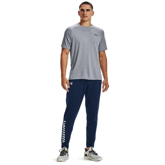 Under Armour - "Tech" T-Shirt für Herren (Hellgrau meliert/Schwarz) - Image 3