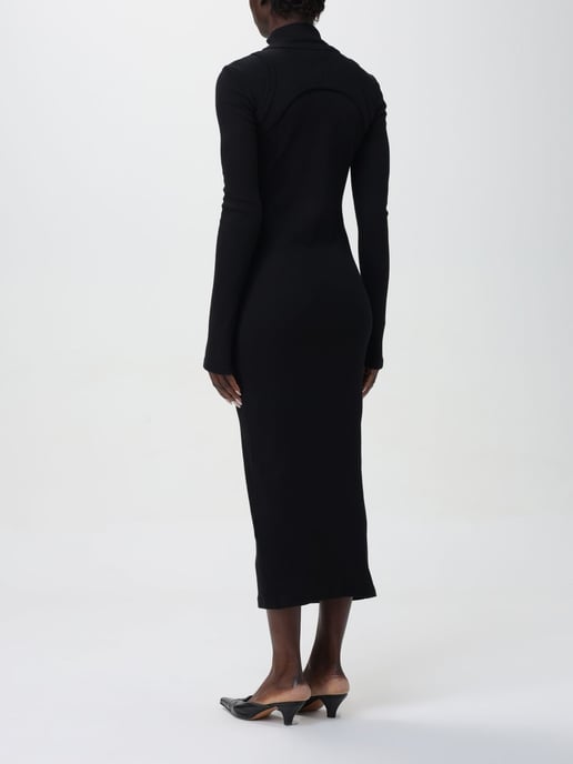 Gerippte Strick-Mock-Neck Figurbetontes Kleid - Image 2