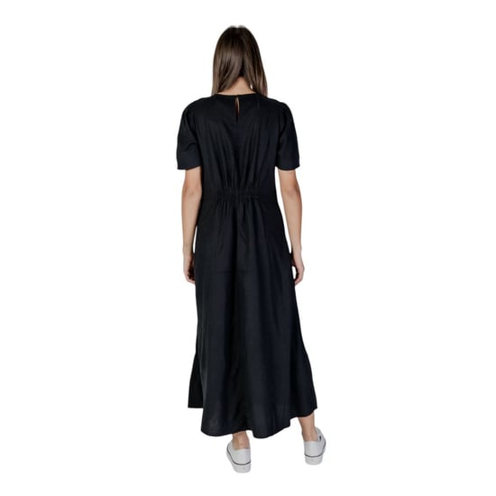 Lässig geschnittenes Maxikleid mit V-Ausschnitt und kurzen Ärmeln - Image 2