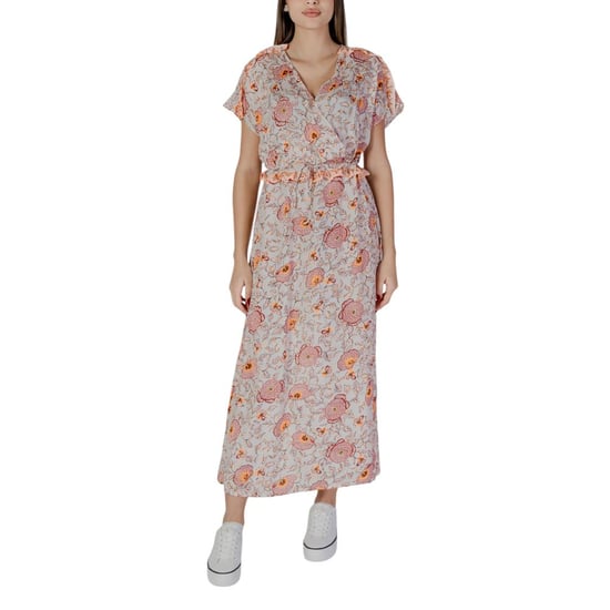 Blumiges Maxikleid mit V-Ausschnitt und kurzen Ärmeln - Image 1