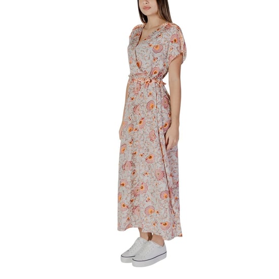 Blumiges Maxikleid mit V-Ausschnitt und kurzen Ärmeln - Image 3