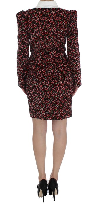 Blumenmuster Mini-Kleid mit Kragen und langen Ärmeln - Image 3