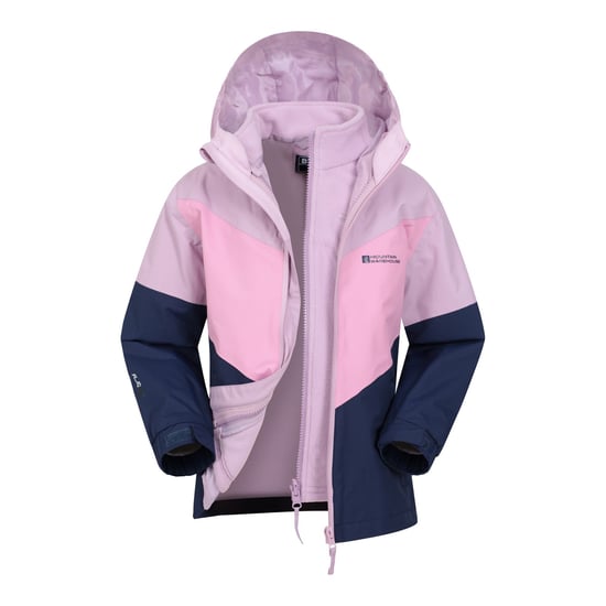 Mountain Warehouse - "Lightning II" Jacke, wasserfest 3 in 1 für Kinder (Dunkelblau/Pink) - Image 1