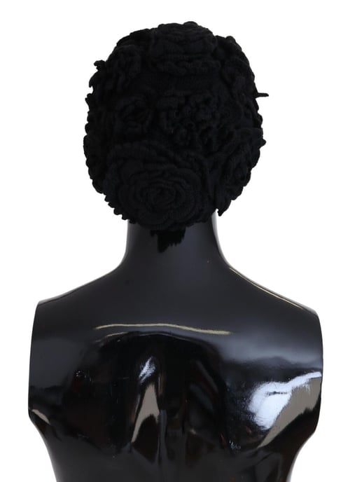 Rose Appliqu Mütze schwarz - Image 3