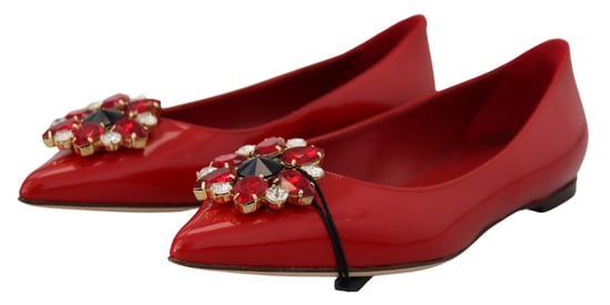 Lackleder Ballerinas Rote Kristalle - Image 2