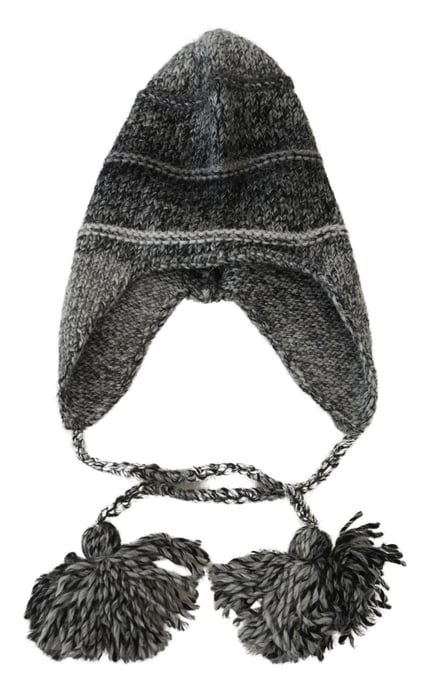 Balaklava Wollmütze Graue Pompom Mütze - Image 5
